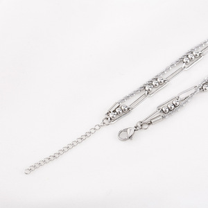 Geometric Beaded Splicing Double Layered Bracelet Unisex <b>Titanium</b> Steel Jewelry - Product Image 2