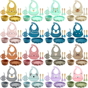 Utensílios de Refeição para Bebês Seguros para Micro-ondas, Conjunto de Louças de Material Resistente ao Calor, Copo de Água Dobrável com Tampa, Prato com Forte Sucção - Product Image 6