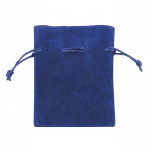 <b>Blue</b> Sack Double-velvet 90X120 MM Embossed Suede <b>Material</b> for Jewelry Gifts Promotions Crafts with Embroidery Printing Logo - Product Image 2