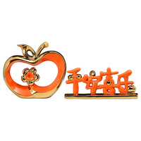 Ornement de pomme en céramique plaqué or de style nordique moderne, décoration d'art déco créative pour Noël, décoration d'intérieur pour un usage quotidien