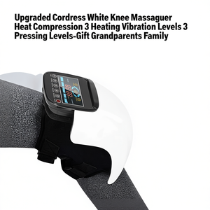 Masajeador de Rodilla Inalámbrico Blanco con Calor y Compresión, 3 Niveles de Vibración y 3 Niveles de Presión, Regalo para la Familia - Product Image 1