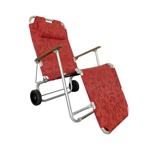 Manufacturer Custom Wholesale Jacquard Weaving Lightweight Portable Aluminum Beach Lounger Multifunctional Chair
