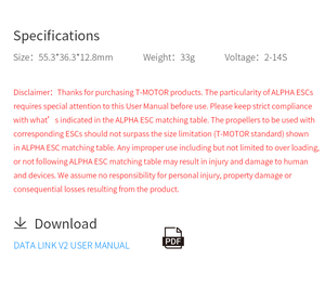 การเชื่อมโยงข้อมูล V2การรวบรวมข้อมูลที่แม่นยำสำหรับ UAV Drone เครื่องควบคุมความเร็ว ESC มอเตอร์แบบไร้แปรงอุปกรณ์เสริมโดรน - Product Image 5