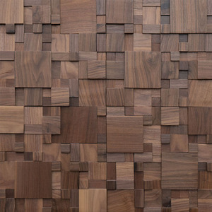 Panneaux muraux en bois massif 3D en noyer à motif chevron, style moderne du milieu du siècle, pour <span class=keywords><strong>salon</strong></span> et chambre de luxe - Product Image 4