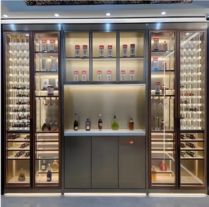 Vente en gros : Meuble bar à vin multifonctionnel autoportant en acier inoxydable avec réfrigérateur à vin pour salon, hôtel, cave à vin - Product Image 3