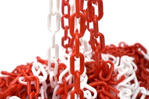 שרשרת שרשרת פלסטיק לבנה אדומה, שרשרת מחסום 25 x6mm עבור בקרת הקהל, שרשרת התראה גבוהה ראות גבוהה - Product Image 4