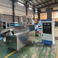 Extrusion automatique d'aliments pour poissons à double vis de type sec Machine de fabrication de flocons de maïs Machines de production Extrudeuse d'aliments pour animaux de compagnie chiens chats