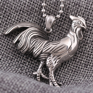 Collar con Colgante de Gallo de Acero Inoxidable, Amuleto Animal de Moda para Hombre, Acero 304, Joyería para Uso Diario, Regalo - Product Image 2