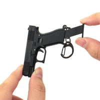 Mini Pistolet Jouet en Alliage Non-Fireable, Nouvelle Tendance, Porte-clés Empire, Petit Jouet Décoratif, Pendentif, Porte-clés en Plastique Noir