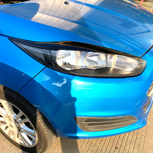 Ford Fiesta MK6.5 7.5 Headlight Brow Stickers Carbon Fiber Texture Piano Black 2013-2017 <b>Car</b> Modification <b>Decal</b> - Product Image 1