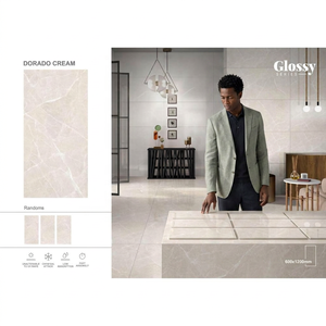 Luxury Crema 600x1200mm Glazed Porcelain Floor And <b>Wall</b> Slab Tiles Wholesale Price for Africa - Product Image 5
