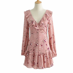 <span class=keywords><strong>Robe</strong></span> à fleurs en mousseline de soie pour femmes, motif Floral, <span class=keywords><strong>Style</strong></span> <span class=keywords><strong>bohème</strong></span>, décontractée, été, 2020 - Product Image 6