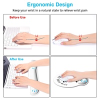 Repose-poignets ergonomique pour clavier et souris Black Cat en gel, avec base en mousse à mémoire de forme et caoutchouc, motif dessin animé, couleur personnalisable, en stock