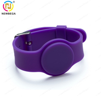 Bracelet RFID NFC en silicone imperméable réglable avec logo personnalisé, code QR, carte de membre NTAG213