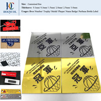 Plaque personnalisée pour numéro de porte, trophée, médaille, badge nominatif, feuille de plastique à double couleur, triple couche, 2 plis, gravure laser fibre