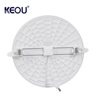 Panneau de lampe led encastrée, 36w, noir mat, rond, anti-éblouissement, avec boîtier noir
