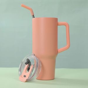 Custom 40oz Outdoor Travel Car Double-Walled <b>Large</b> Capacity Thermal Insulation Cold Ice King Tumbler <b>Cup</b> Mug with Straw Handle - Product Image 4