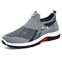 Chaussures de sport décontractées respirantes à semelle souple en maille tricotée pour hommes grandes tailles, modèle été, de la marque Shark