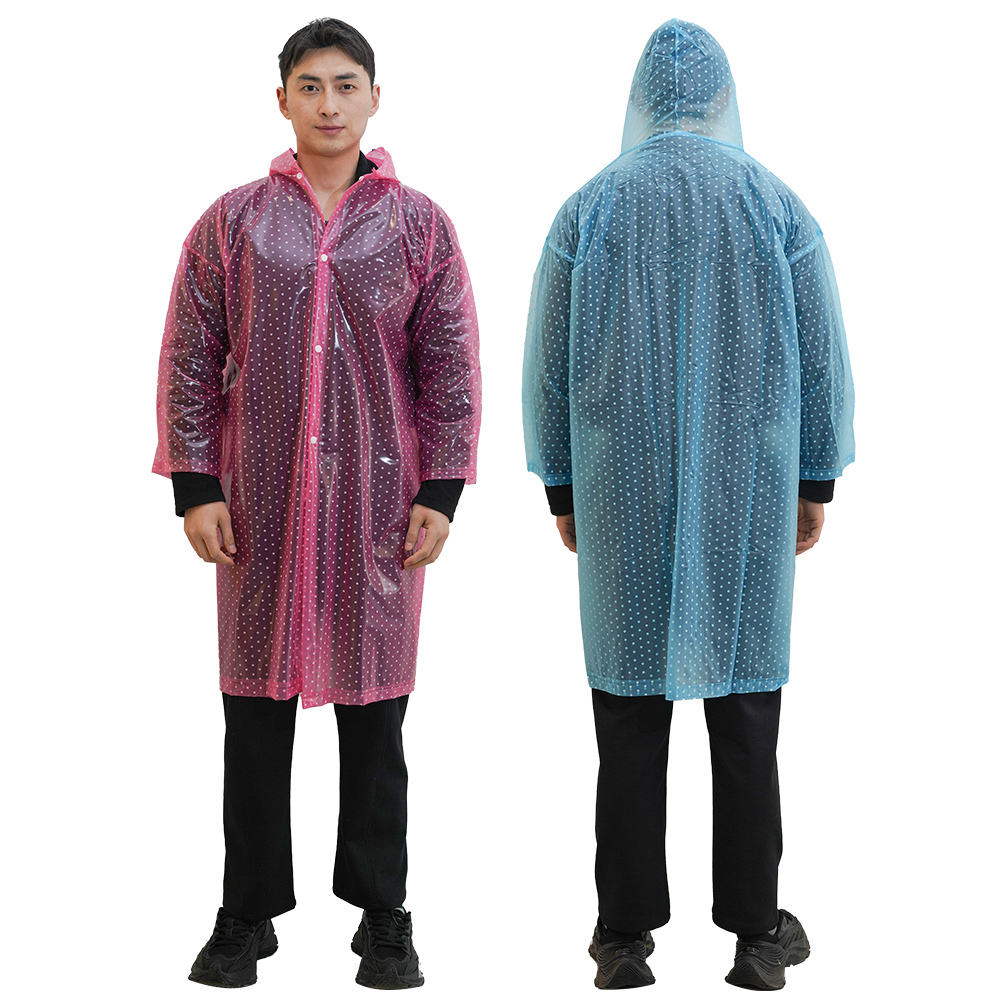 Plastic Raincoat with Hood Durable Waterproof Protection