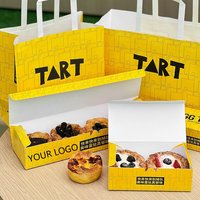 Boîte à donuts pliable de qualité alimentaire en gros, boîte en carton blanc, emballage jaune pour tartes aux œufs et sac pour donuts