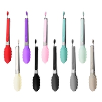 Pince de cuisine antiadhésive créative écologique en acier inoxydable pince à nourriture en silicone pour barbecue outils de cuisine à domicile
