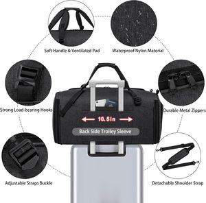 Échantillon gratuit Sac à vêtements convertible personnalisé Bandoulière Sac à main 2 en 1 Valise suspendue Sacs de voyage pour costume - Product Image 3