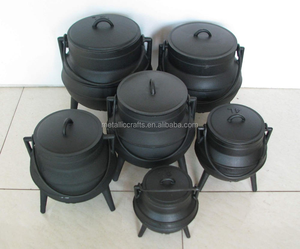 Ollas de Hierro Fundido de Tres Patas de Portugal, Olla Potjie, Utensilios de Cocina para Acampar al Aire Libre, Aceite Vegetal, Olla de Hierro Fundido Española de 3 Patas - Product Image 2