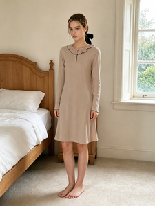 Pigiama <span class=keywords><strong>da</strong></span> donna Glamour Custom, abbigliamento <span class=keywords><strong>da</strong></span> casa in <span class=keywords><strong>modal</strong></span> ecologico, pigiama in maglia a maniche lunghe, <span class=keywords><strong>camicia</strong></span> <span class=keywords><strong>da</strong></span> <span class=keywords><strong>notte</strong></span> in cotone, abito <span class=keywords><strong>da</strong></span> <span class=keywords><strong>notte</strong></span> per il tempo libero - Product Image 3