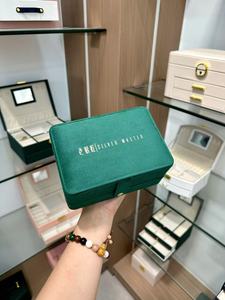 Factory Custom Logo Portable <strong>Pink</strong> 3 Layer Travel Jewellery Storage Organizer Case Blue Green Velvet <strong>Jewelry</strong> <strong>Box</strong> - Product Image 6