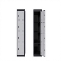 Casier de rangement métallique moderne avec 4 portes et 3 étagères, armoire de rangement pour salle de sport, école, bureau, maison, entrepôt