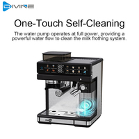 Machine à expresso avec grand réservoir de 2,6 L, broyeur intégré, mousseur à lait automatique, machine à café multi-boissons, cappuccino, latte