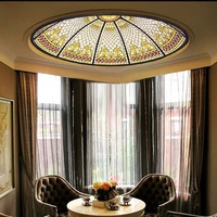Dôme de plafond en vitrail massif de style européen personnalisé et charmant pour la décoration d'églises, d'hôtels, de villas ou de maisons