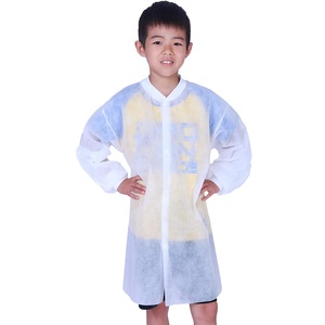 Jas Lab sekali pakai untuk anak-anak dengan manset rajutan mantel pengunjung tidak ditenun mantel Lab anak sekali pakai - Product Image 1