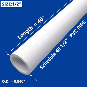 Tubo Rigido in PVC Tianze 1/2" Resistente per Uso Elettrico, Casa, Giardino, Serra, Fattoria, Officina <span class=keywords><strong>Sch</strong></span>. Grado 40 Bianco per Temperature di Lavoro Elevate - Product Image 2