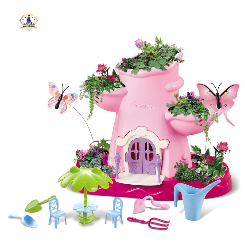 Детский игровой домик, Цветочная серия, сказочные детские игрушки, сад с подсветкой и музыкой
