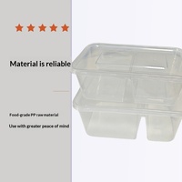Emballage à emporter pour la restauration rapide, jetable, à deux compartiments, 1000 ml, style américain, boîte à lunch bento