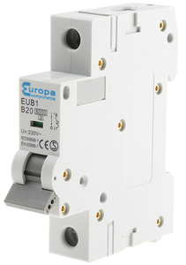 Disjoncteur miniature Eub120b Europa Eub1 Type B, 1 pôle, pouvoir de coupure 6 kA, 20 A, 240 V CA, série - Product Image 2