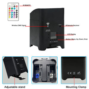 S6อัจฉริยะ DJ Uplights 6X18W ไร้สาย DMX rgbwaauv DJ <span class=keywords><strong>Freedom</strong></span> PAR สามารถใช้แบตเตอรี่สำหรับงานแต่งงาน - Product Image 3