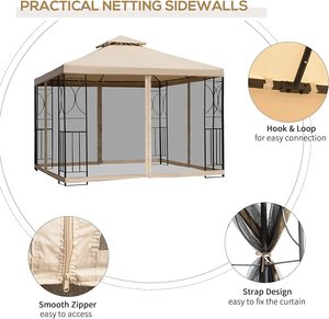 Gazébo en métal patio maison antique supports en treillis 2.5x2.5 colonnes pare-soleil en <span class=keywords><strong>fer</strong></span> <span class=keywords><strong>forgé</strong></span> barbecue haut rigide voiture bar industriel haut mural - Product Image 3