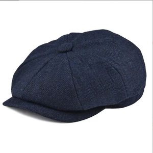 Rasoir Sportif Street Style Homme Chapeau De Fête Automne Et Hiver Japonais Laine Sanglant Gangster Béret Octopus Peintre Chapeau - Product Image 3