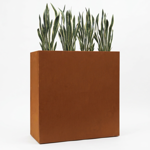 Maceta Rectangular Grande de Acero Corten 610x250x610, Divisor para Exteriores Resistente a la Intemperie, Estilo Americano, Macetero Personalizado - Product Image 1