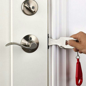 Cerradura de puerta portátil de metal para viajes, dispositivo de seguridad con cadena para hotel, escuela, hogar - Product Image 2