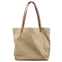 Bolso de Mano Personalizado con Logotipo para Mujer, Bolso de Compras, Playa, Viaje, Trabajo, Bolso Tote de Lona Amarilla con Asa Larga y Cremallera