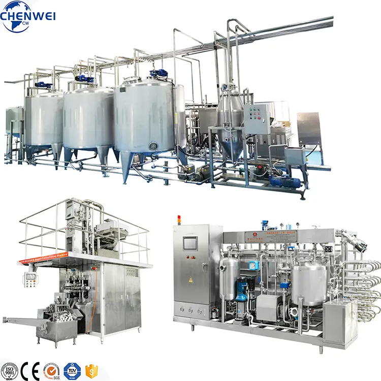 Equipamento De Processamento De Leite 100-2000 Litros Linha De Processamento De Leite Fresco Asséptico Uht Milk Processing Plant