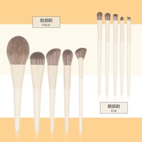 Kit de pinceaux de maquillage en bois végétalien personnalisé de 10 pièces Pinceaux de mélange à long manche de haute qualité avec correcteur et blaireau Caractéristiques
