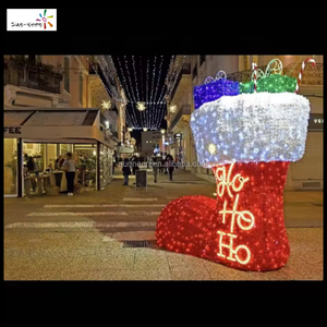 Lumières LED, décorations de Noël 2D et 3D, chaussettes de Noël, bottes du Père Noël, chaussures de Noël, décorations lumineuses du Nouvel An - Product Image 4