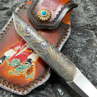 Couteau pliant en acier Bochen M390 avec manche en titane, couteau de poche coloré au laser, couteau tactique EDC pour l'extérieur avec étui en cuir de vache