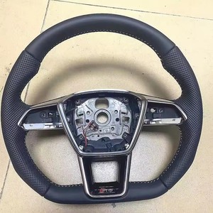 Volant en cuir pour <span class=keywords><strong>Audi</strong></span> Q3 Q5 Q7 A6 A7 C8 <span class=keywords><strong>A1</strong></span> A3 A5 A7 amélioré S6 S7 RS 6 RS 7 Sport volant chauffant à fond plat - Product Image 6