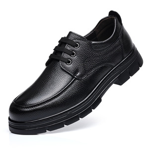 Zapatos de vestir de cuero vacuno de primera calidad para hombre, con suela de goma de tacón bajo, transpirables, para oficina, carrera, casuales, con cordones. - Product Image 4
