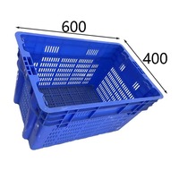 Grande boîte pliable en plastique pour légumes, Rectangle, 600X400X315, panier de rangement de fruits, caisse de livraison pour la vente